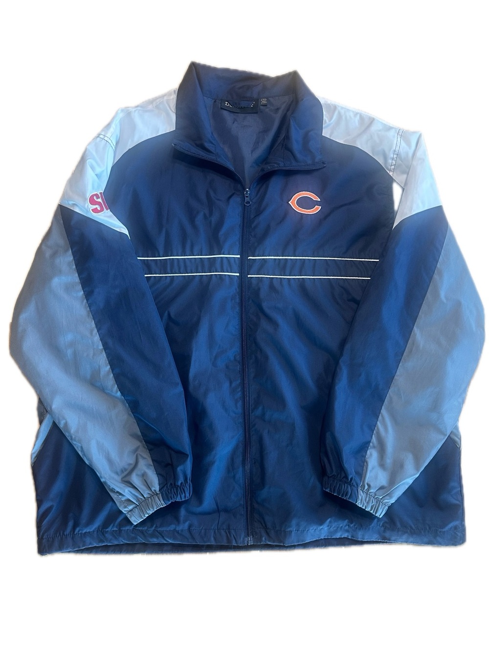 Chicago Bears Windbreaker Jacket Mens 2XL Blue Gray Dunbrooke SI Full Zip NFL
